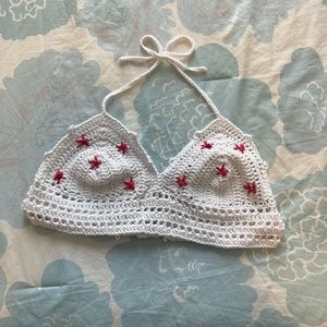 Crochet floral bralette crop top